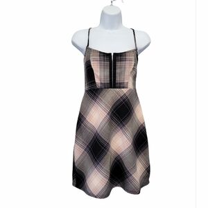 Urban Outfitters Plaid Mini Dress - Black and Pink